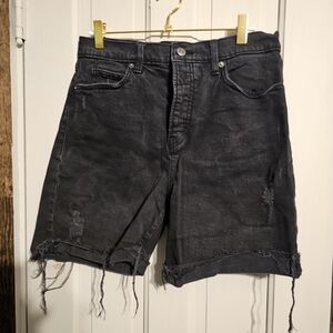 Old Navy Black Distressed High-Waist Women's Denim Shorts